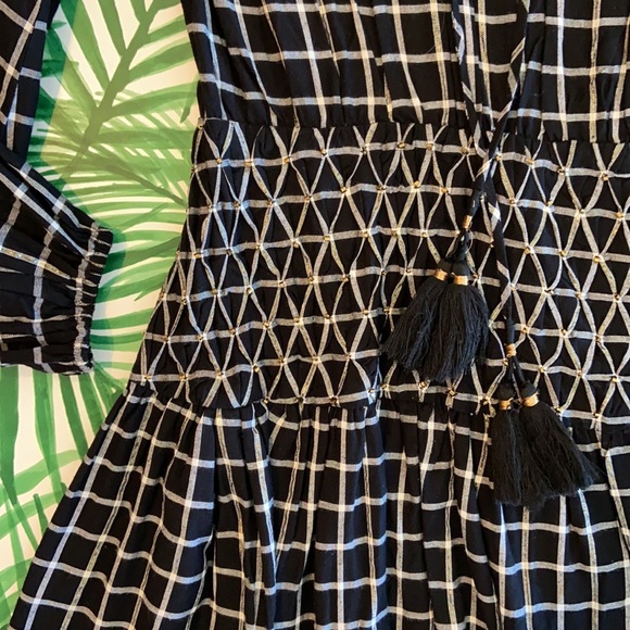 Tularosa Gingham Dress with Gold Details - Picture 2 of 7